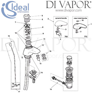 Ideal Standard Domi Solo Basin Mixer Bathroom Tap Spare Parts - IDL DV 210
